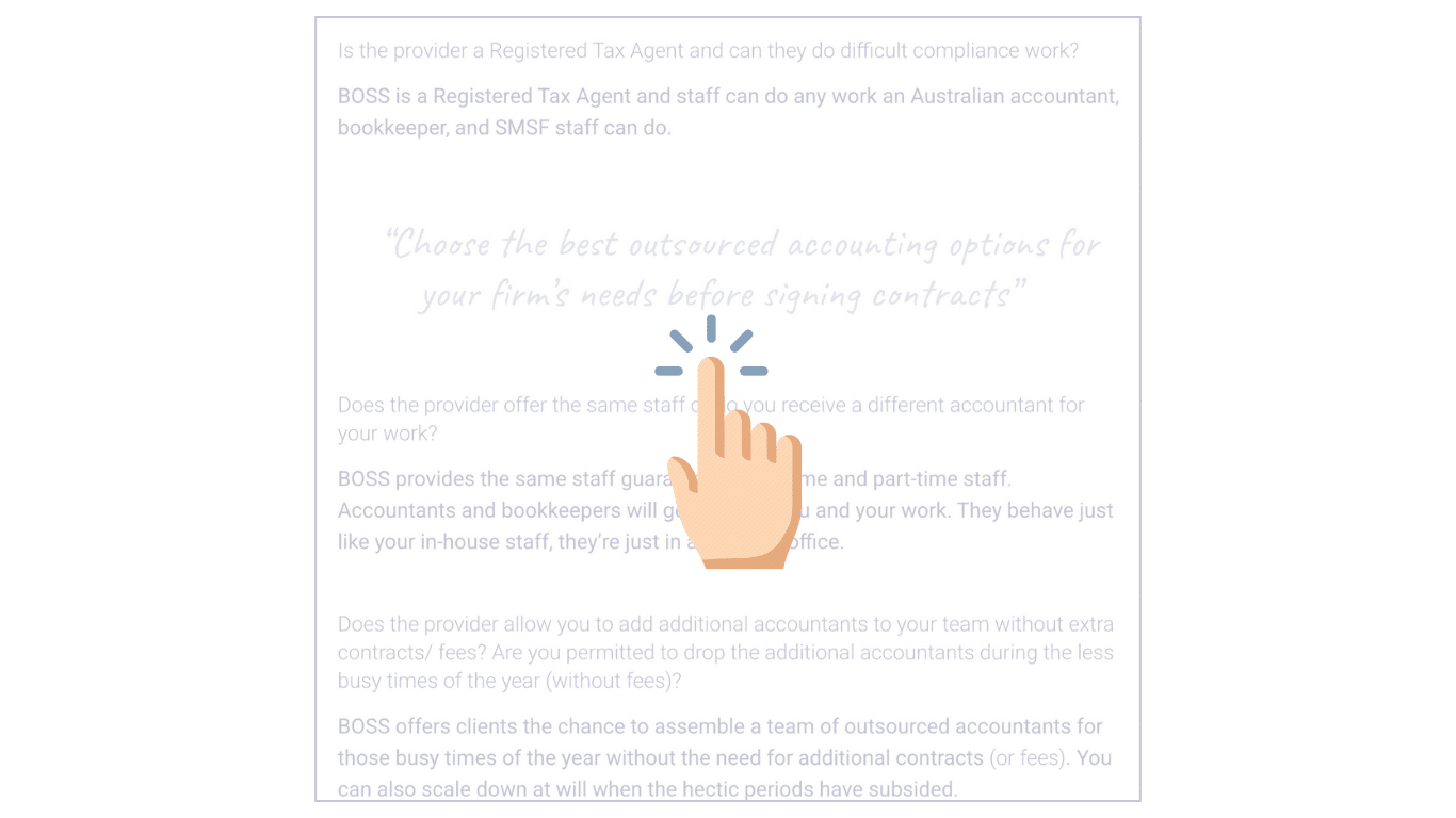 BOSS Accounting Outsourcing Q&A Graphic